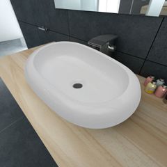 Πολυτελής Κεραμικός Νιπτήρας Οβάλ Λευκός 63 x 42 cm 140673