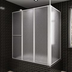 Διαχωριστικό Μπάνιου Επιτοίχιο Σχήμα L 70x120x137εκ 4 Πτυσσόμενα Πάνελ 140787