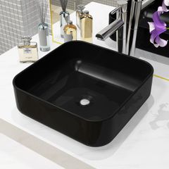 Νιπτήρας Τετράγωνος Μαύρος 38 x 38 x 13,5 εκ. Κεραμικός 142733