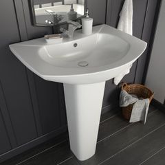 Νιπτήρας Επιδαπέδιος με Κολόνα Λευκός 650x520x200 χιλ Κεραμικός 143001