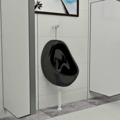 Ουρητήριο Επιτοίχιο/Κρεμαστό Μαύρο Κεραμικό με Βαλβίδα Έκπλυσης 143992
