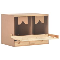 Φωλιά για Κότες με 2 Θέσεις 63x40x45 εκ. από Μασίφ Ξύλο Πεύκου 170652