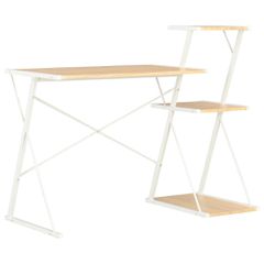 Γραφείο με Ράφια Λευκό / Χρώμα Δρυός 116 x 50 x 93 εκ. 20291