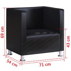 Πολυθρόνα Cube Μαύρη από Συνθετικό Δέρμα 240068-thumb-4