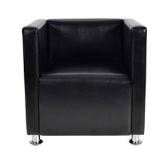 Πολυθρόνα Cube Μαύρη από Συνθετικό Δέρμα 240068-thumb-1