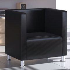 Πολυθρόνα Cube Μαύρη από Συνθετικό Δέρμα 240068