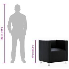 Πολυθρόνα Cube Μαύρη από Συνθετικό Δέρμα 240068-thumb-8