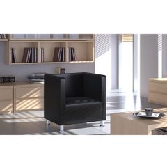 Πολυθρόνα Cube Μαύρη από Συνθετικό Δέρμα 240068-thumb-2