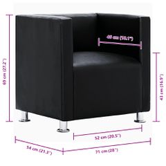 Πολυθρόνα Cube Μαύρη από Συνθετικό Δέρμα 240068-thumb-7