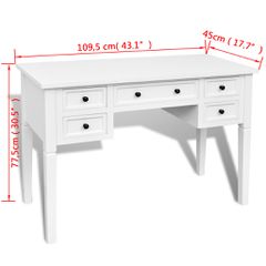 Γραφείο με 5 Συρτάρια Λευκό 241533-thumb-5
