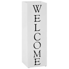 Ομπρελοθήκη με Σχέδιο «Welcome» Λευκή Ατσάλινη 246797