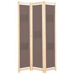 Διαχωριστικό Δωματίου με 3 Πάνελ Καφέ 120x170x4 εκ. Υφασμάτινο 248179