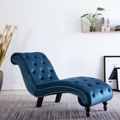 Ανάκλιντρο Μπλε Βελούδινο 248608