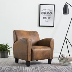 Πολυθρόνα Καφέ 70 x 69 x 72 εκ. από Συνθετικό Δέρμα Σουέτ 248618