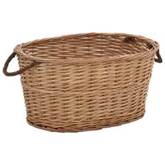 Καλάθι Καυσόξυλων με Λαβές Μεταφοράς 56x40x28 εκ. Φυσική Ιτιά 286982