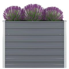 Ζαρντινιέρα Ψηλή Γκρι 100 x 100 x 77εκ. από Γαλβανισμένο Χάλυβα 42407