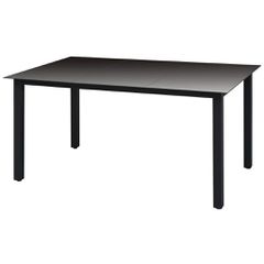Τραπέζι Κήπου Μαύρο 150 x 90 x 74 εκ. από Αλουμίνιο / Γυαλί 42788