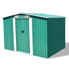 Αποθήκη Κήπου Πράσινη 257 x 205 x 178 εκ. Μεταλλική 42910