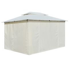 Τέντα Εκδηλώσεων Κήπου με Κουρτίνες Λευκή 4 x 3 μ. 43216-thumb-2