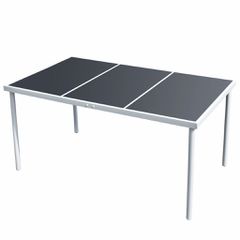 Τραπέζι Κήπου Μαύρο 150 x 90 x 74 εκ. Ατσάλινο 43305