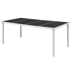 Τραπέζι Κήπου Μαύρο 190 x 90 x 74 εκ. Ατσάλινο 43307