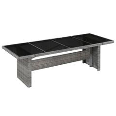 Τραπέζι Κήπου 240 x 90 x 74 εκ. από Συνθετικό Ρατάν / Γυαλί 43941