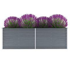 Ζαρντινιέρα Υπερυψωμένη Γκρι 240x80x77 εκ. Γαλβανισμ. Χάλυβας 44840