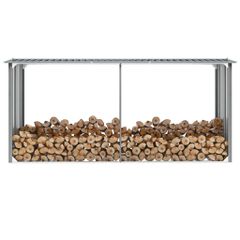 Υπόστεγο Αποθήκευσης Ξύλων Κήπου Γκρι 330x92x153 εκ. Ατσάλι 44860