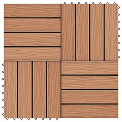 ΠΛΑΚΑΚΙΑ DECK 11 ΤΕΜ. ΑΝΑΓΛΥΦΑ ΧΡΩΜΑ TEAK 30 X 30 ΕΚ. 1 Μ² WPC 45037