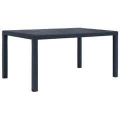 Τραπέζι Κήπου Ανθρακί με Εμφάνιση Ρατάν 150x90x72 εκ. Πλαστικό 45605