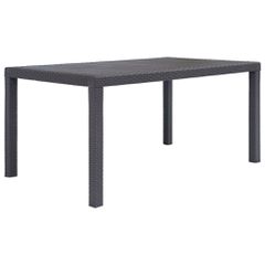 Τραπέζι Κήπου Καφέ με Εμφάνιση Ρατάν 150x90x72 εκ. Πλαστικό 45606
