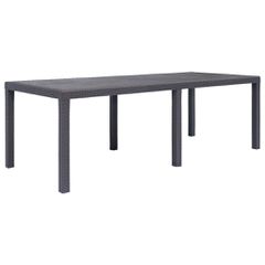 Τραπέζι Κήπου Καφέ με Εμφάνιση Ρατάν 220x90x72 εκ. Πλαστικό 45609