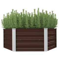 Ζαρντινιέρα Ψηλή Καφέ 129 x 129 x 45 εκ. Γαλβανισμένος Χάλυβας 45710