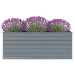 Ζαρντινιέρα Ψηλή Γκρι 160 x 80 x 45 εκ. Γαλβανισμένος Χάλυβας 47011