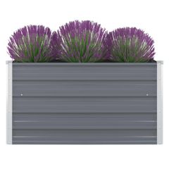 Ζαρντινιέρα Ψηλή Γκρι 100 x 100 x 45 εκ. Γαλβανισμένος Χάλυβας 47022
