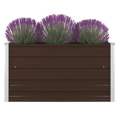 Ζαρντινιέρα Ψηλή Καφέ 100 x 100 x 45 εκ. Γαλβανισμένος Χάλυβας 47023