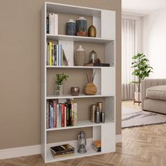 Βιβλιοθήκη/Διαχωριστικό Χώρου Λευκό 80x24x159 εκ. Επεξ. Ξύλο 800099