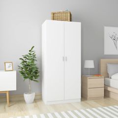 Ντουλάπα Λευκή 80 x 52 x 180 εκ. από Επεξ. Ξύλο 800621