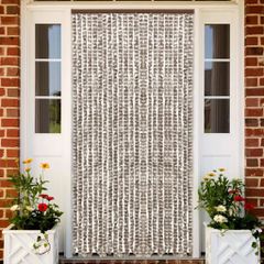 Σήτα - Κουρτίνα Πόρτας Taupe / Λευκό 100 x 220 εκ. από Σενίλ 325462