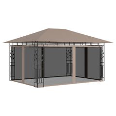 Κιόσκι με Αντικουνουπικό Δίχτυ Taupe 4x3x2,73 μ. / 180 γρ./μ² 312252