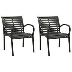 Καρέκλες Κήπου 2 τεμ. Μαύρες από Ατσάλι / WPC 312034