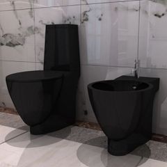 Τουαλέτα Κεραμική & Μπιντέ Σετ Μαύρο 270567