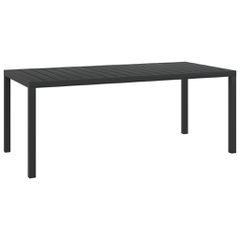 Τραπέζι Κήπου Μαύρο 185 x 90 x 74 εκ. από Αλουμίνιο / WPC 42792
