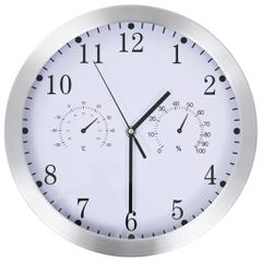 Ρολόι Τοίχου Λευκό 30 εκ. Quartz με Υγρόμετρο και Θερμόμετρο 50623