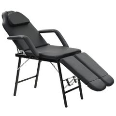 Καρέκλα Αισθητικής Φορητή Μαύρη 185x78x76 εκ. Συνθετικό Δέρμα 110161