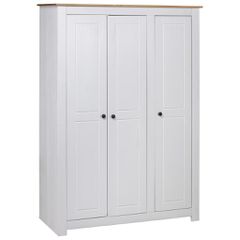 Ντουλάπα Τρίφυλλη Λευκή 118x50x171,5εκ Ξύλο Πεύκου Σειρά Panama 282663