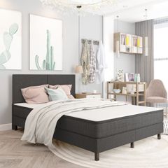 Κρεβάτι Boxspring Σκούρο Γκρι 180 x 200 εκ. Υφασμάτινο 3054710