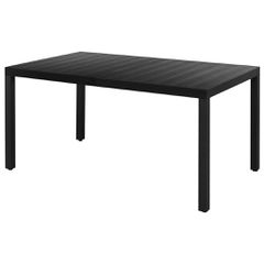 Τραπέζι Κήπου Μαύρο 150 x 90 x 74 εκ. από Αλουμίνιο / WPC 42791