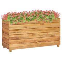 Ζαρντινιέρα Υπερυψωμένη 100x40x55 εκ. Ανακυκλ. Ξύλο Teak/Ατσάλι 47425