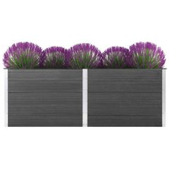 Ζαρντινιέρα Υπερυψωμένη Γκρι 250 x 50 x 91 εκ. από WPC 49058